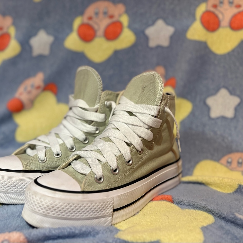Converse High-Top Sneakers in Sage Green